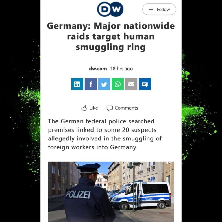 Read more about the article Germany: Major nationwide raids target human smuggling ring