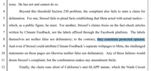Read more about the article NEW – Facebook asserts “fact checks,” created by third-party organizations and used to remove content or to suspend users, are nothing more than “protected opinions” in a court filing.