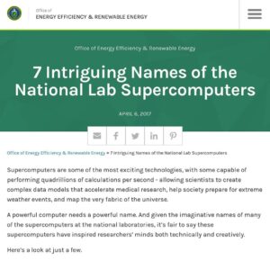Read more about the article 7 Intriguing Names of the National Lab Supercomputers