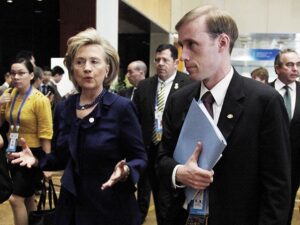 Read more about the article Jake Sullivan’s wife, Margaret Goodlander, is under pressure to recuse herself from Special Counsel John Durham’s Trump-Russia probe, which involves her husband who worked for the 2016 Clinton campaign.