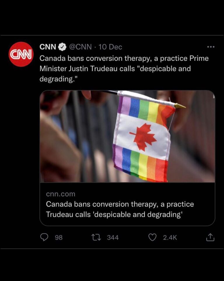 Read more about the article Canada bans conversion therapy, a practice Prime Minister Justin Trudeau calls “despicable and degrading.”
