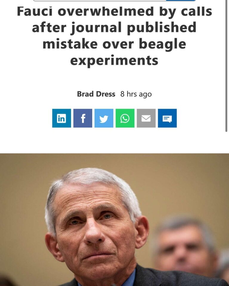Read more about the article Fauci overwhelmed by calls after journal published mistake over beagle experiments