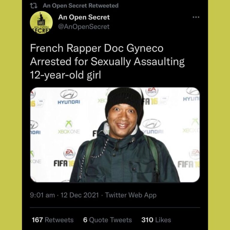 Read more about the article French Rapper Doc Gyneco Arrested for Sexually Assaulting 12-year-old girl