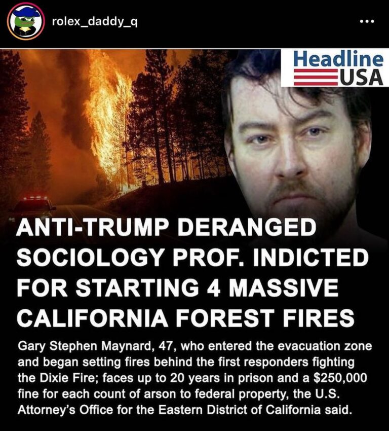 Read more about the article ANTI-TRUMP DERANGED SOCIOLOGY PROF. INDICTED FOR STARTING 4 MASSIVE CALIFORNIA FOREST FIRES
