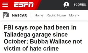 Read more about the article FBI says rope had been in Talladega garage since October; Bubba Wallace not victim of hate crime