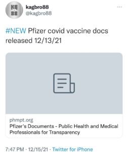 Read more about the article Pfizer covid vaccine docs released 12/13/21