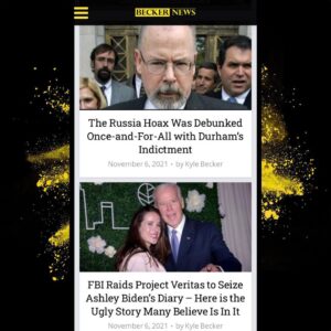 Read more about the article The Russia Hoax Was Debunked Once-and-For-All with Durham’s Indictment – FBI Raids Project Veritas to Seize Ashley Biden’s Diary — Here is the Ugly Story Many Believe Is In It