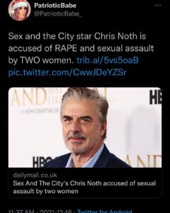 Read more about the article Sex and the City star Chris Noth is accused of RAPE and sexual assault by TWO women.