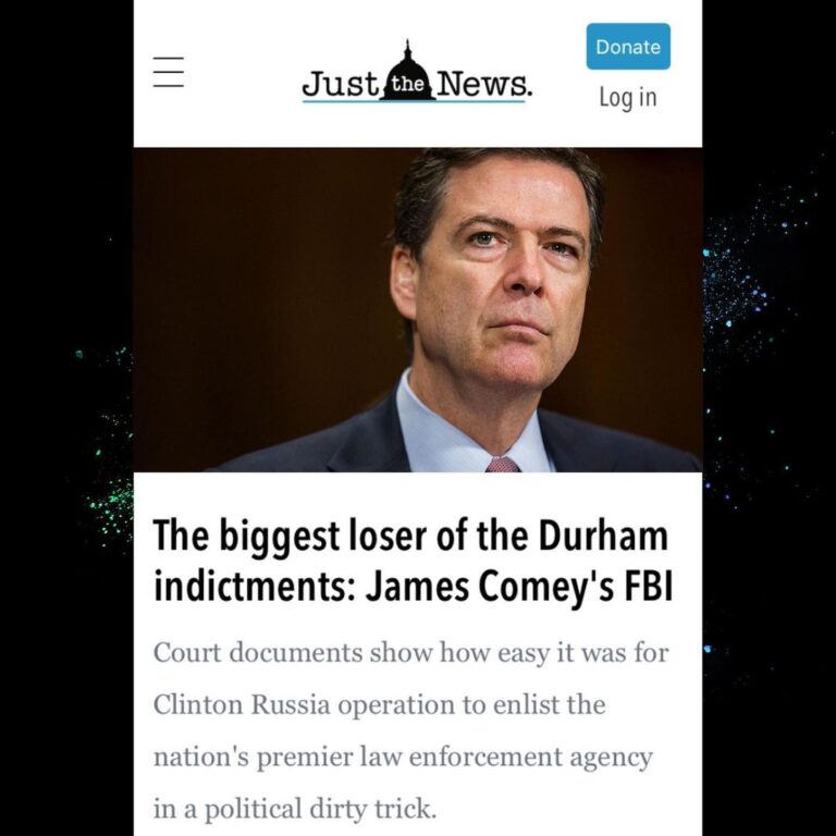Read more about the article The biggest loser of the Durham indictments: James Comey’s FBI