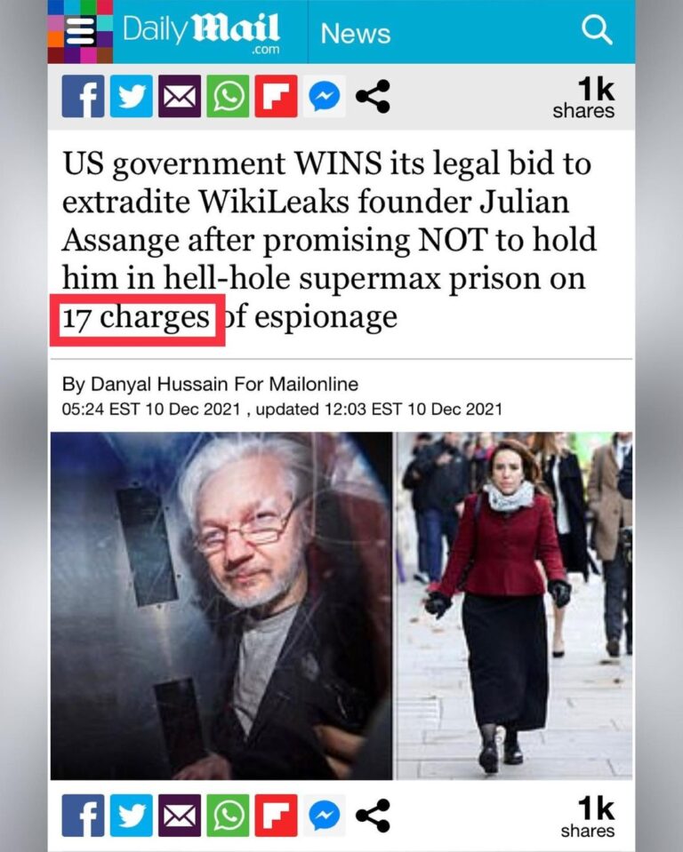 Read more about the article US government WINS its legal bid to extradite WikiLeaks founder Julian Assange after promising NOT to hold him in hell-hole supermax prison on 17 charges of espionage