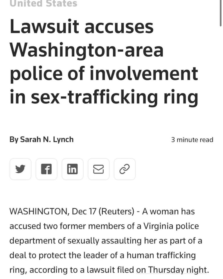 Read more about the article Lawsuit accuses Washington-area police of involvement in sex-trafficking ring