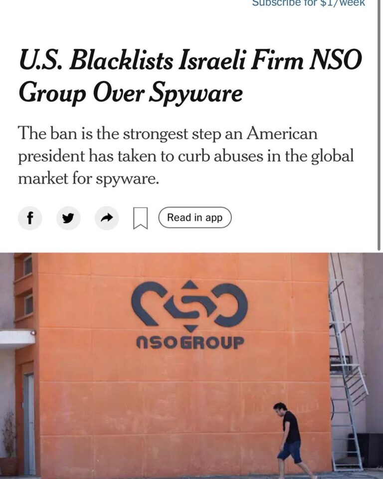 Read more about the article US. Blacklists Israeli Firm NSO Group Over Spyware