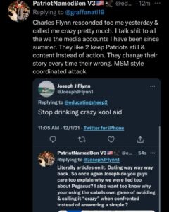 Read more about the article Charles Flynn responded too me yesterday & called me crazy pretty much. I talk shit to all the we the media accounts I have been since summer. They like 2 keep Patriots still & content instead of action. They change their story every time their wrong. MSM style coordinated attack