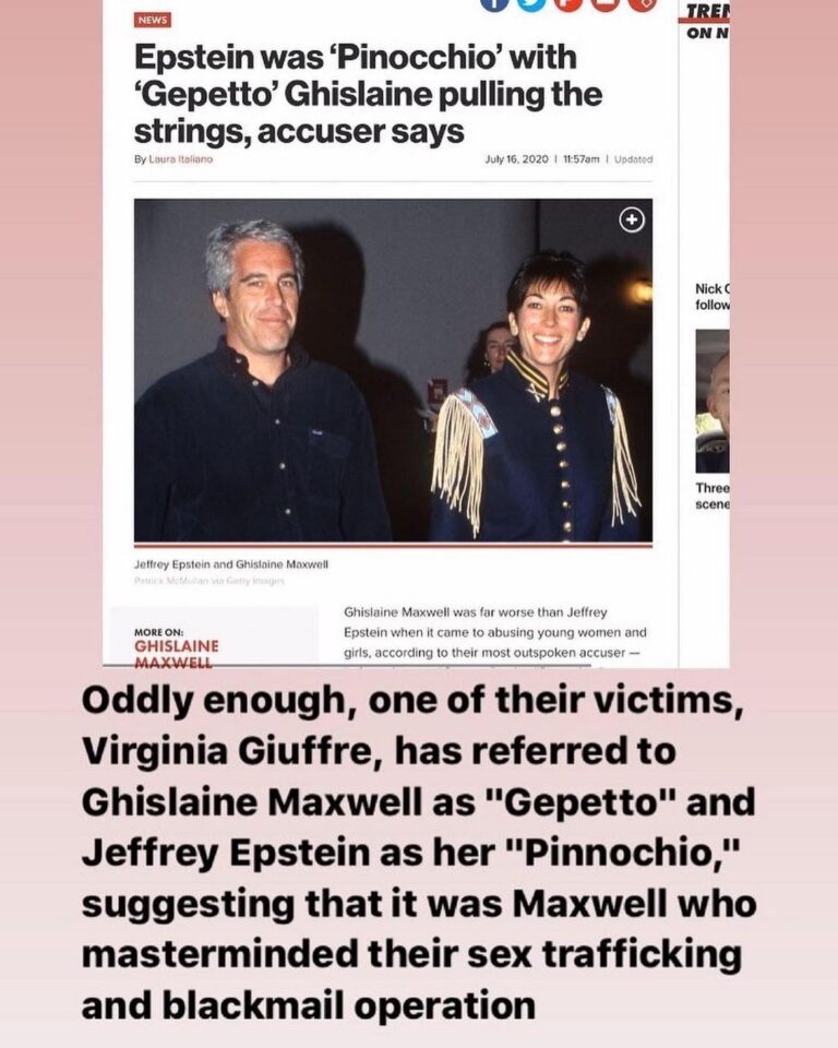 Read more about the article Epstein was ‘Pinocchio’ with ‘Gepetto’ Ghislaine pulling the strings, accuser says