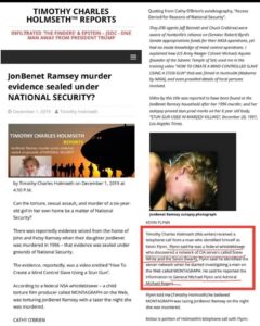 Read more about the article JonBenet Ramsey murder evidence sealed under NATIONAL SECURITY?
