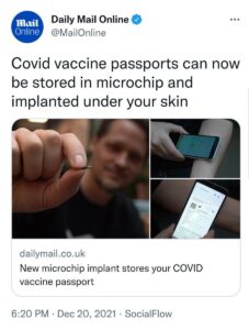 Read more about the article Covid vaccine passports can now be stored in microchip and implanted under your skin