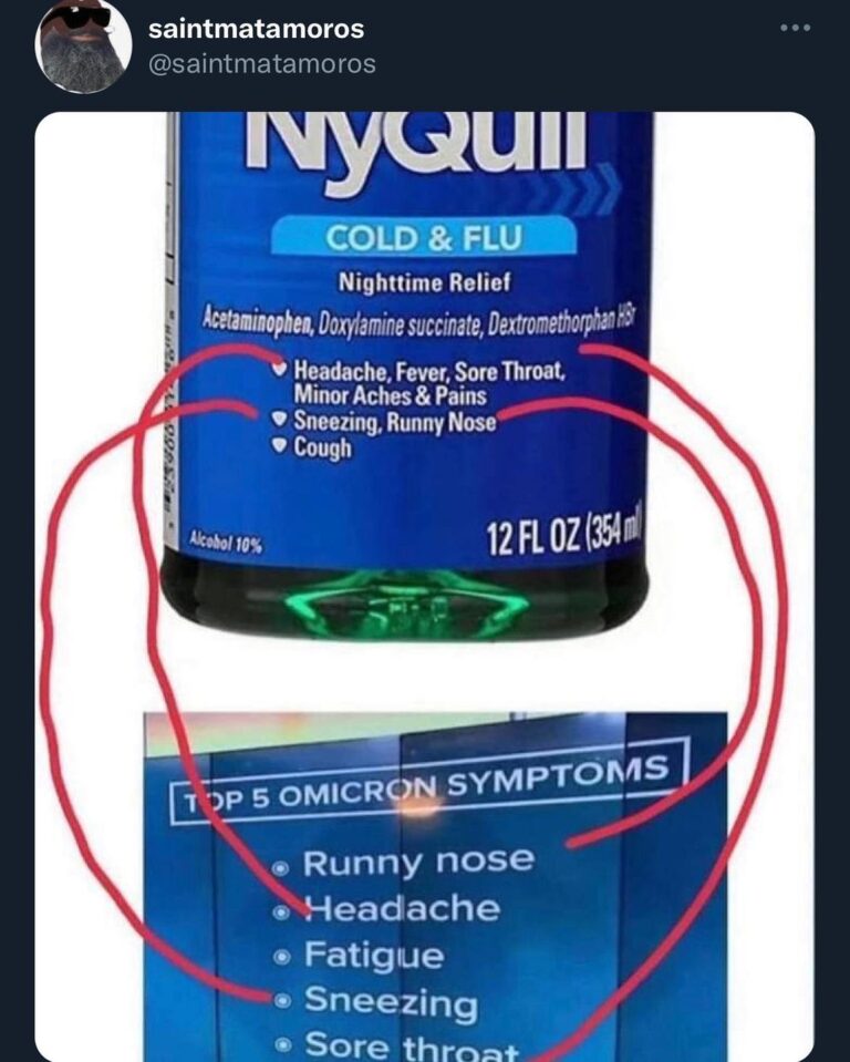 Read more about the article Well would you look at that, Nyquil Cold & Flu relives the TOP 5 Omicron Symptoms