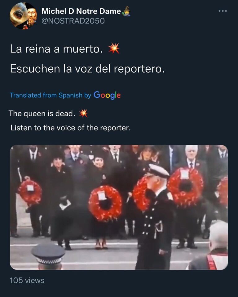 Read more about the article The queen is dead. Listen to the voice of the reporter. –  La reina a muerto. Escuchen la voz del reportero.
