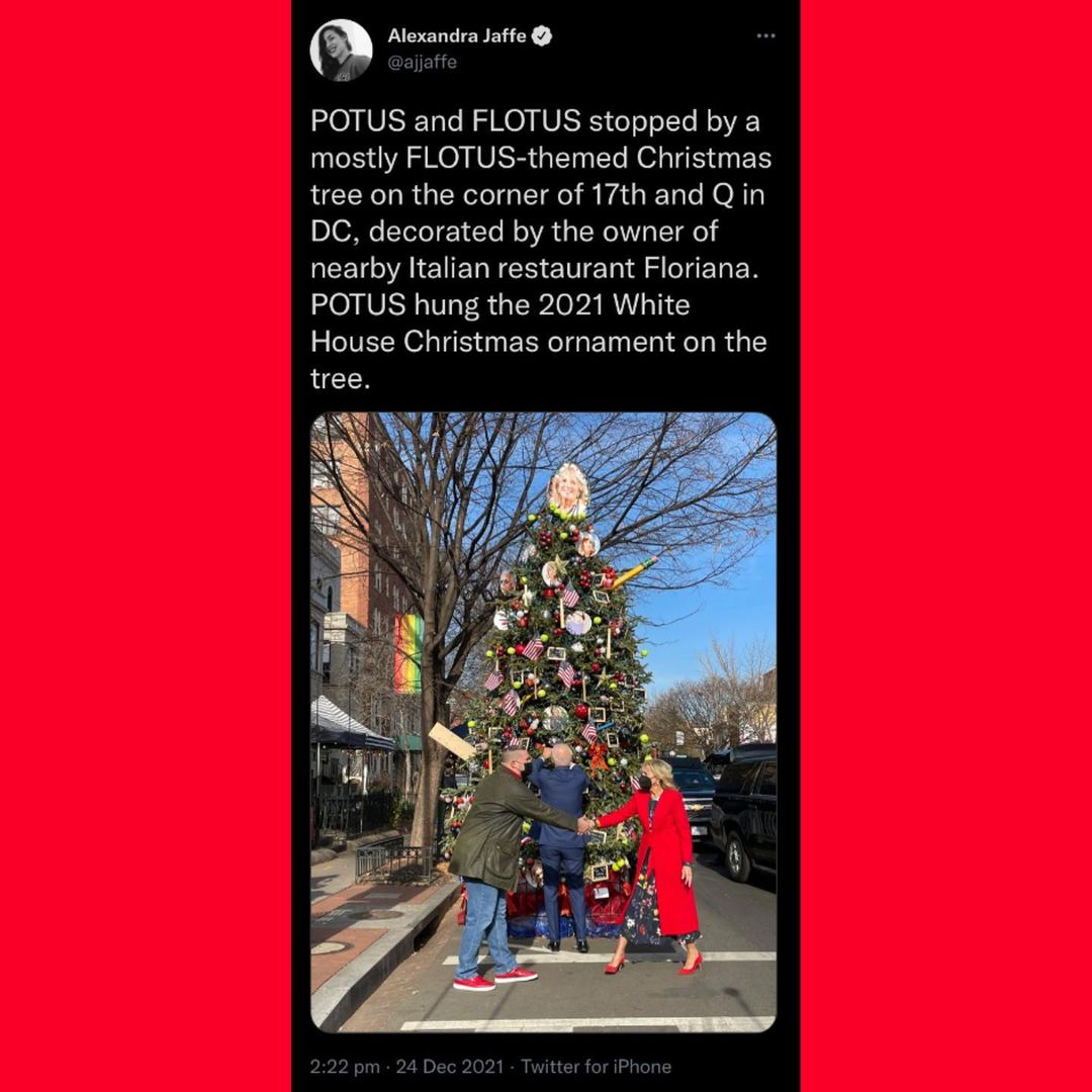 POTUS and FLOTUS stopped by a mostly FLOTUSthemed Christmas tree on