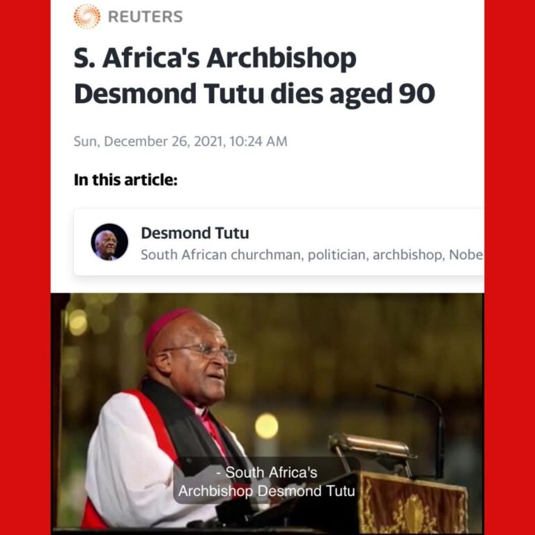 Read more about the article Merry Christmas, you filthy animal – S. Africa’s Archbishop Desmond Tutu dies aged 90