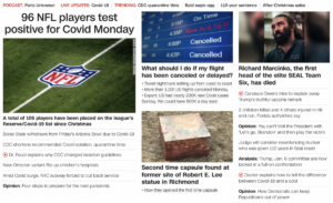 Read more about the article 96 NFL players test positive for Covid-19 on the last day of NFL Week 16, Monday, December 27, 2021