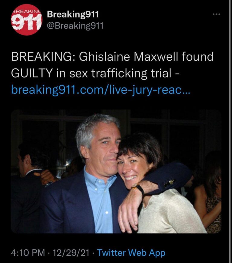 Read more about the article BREAKING: Ghislaine Maxwell found GUILTY in sex trafficking trial –