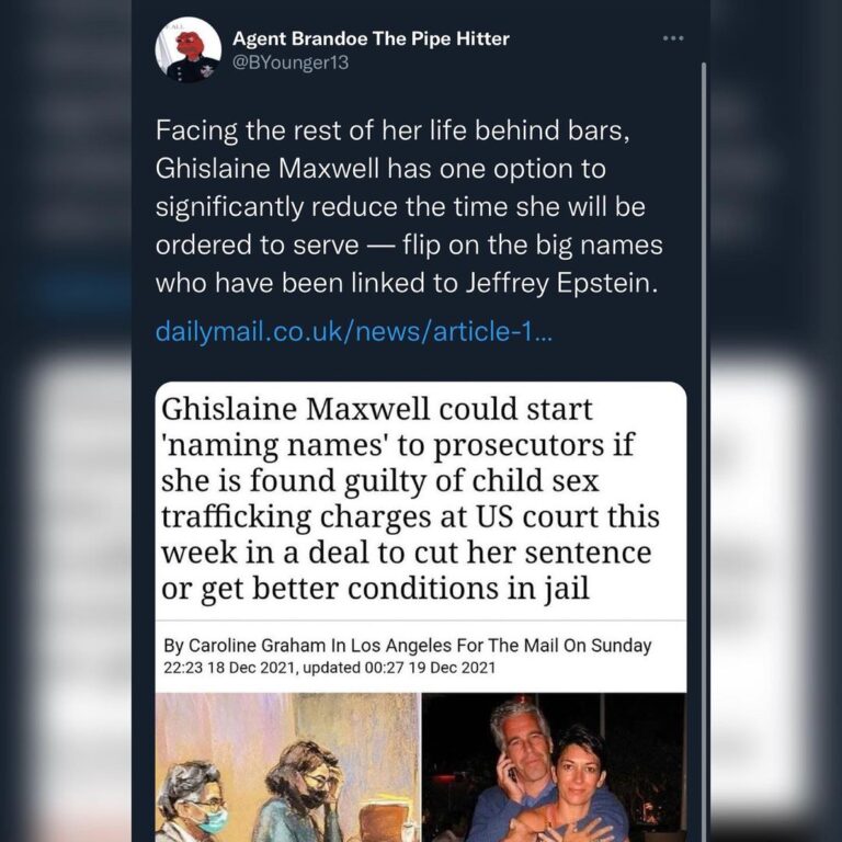 Read more about the article Facing the rest of her life behind bars, Ghislaine Maxwell has one option to significantly reduce the time she will be ordered to serve — flip on the big names who have been linked to Jeffrey Epstein. Link in bio -> articles