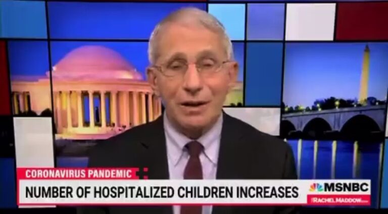 Read more about the article NEW – Dr. Fauci: “Important thing: Many of the children are hospitalized with Covid as opposed to because of Covid.”