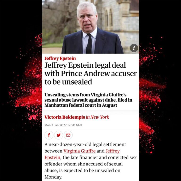 Read more about the article No escape. Not even for royals. – Jeffrey Epstein legal deal with Prince Andrew accuser to be unsealed