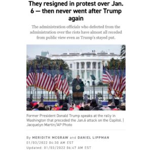 Read more about the article They resigned in protest over Jan. 6 — then never went after Trump again