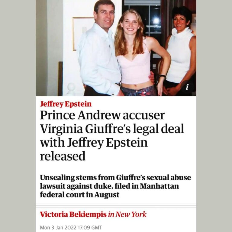 Read more about the article Prince Andrew accuser Virginia Giuffre’s legal deal with Jeffrey Epstein released