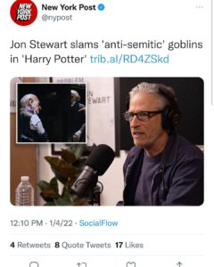 Read more about the article Jon Stewart slams ‘anti-semitic’ goblins in ‘Harry Potter’