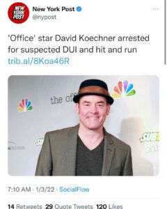 Read more about the article ‘Office’ star David Koechner arrested for suspected DUI and hit and run