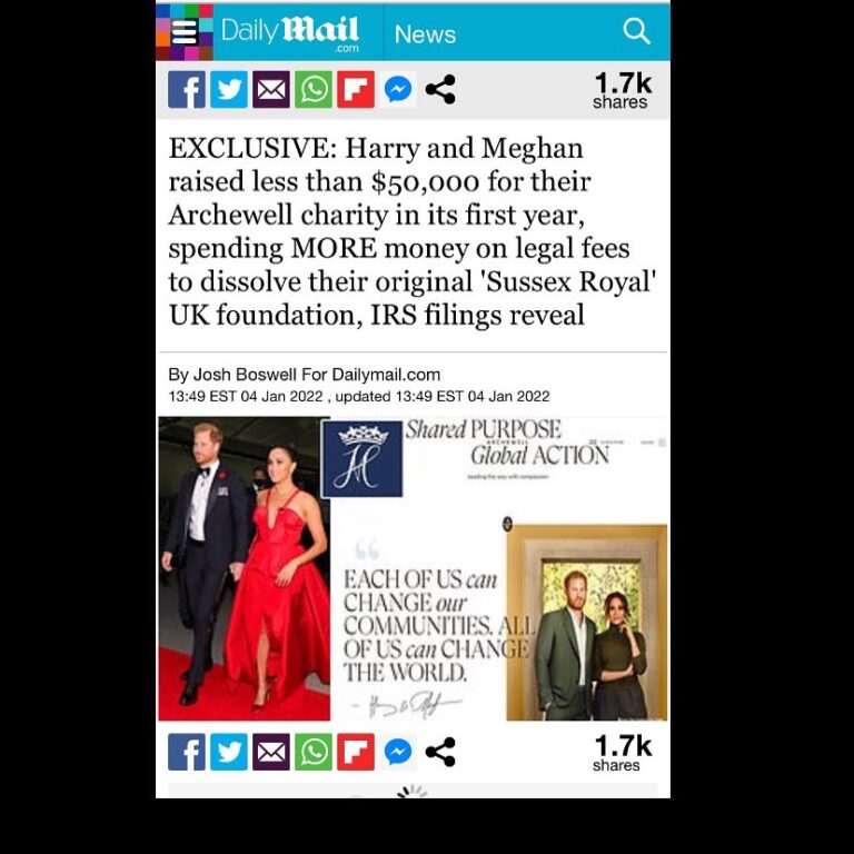 Read more about the article EXCLUSIVE: Harry and Meghan raised less than $50,000 for their Archewell charity in its first year, spending MORE money on legal fees to dissolve their original ‘Sussex Royal’ UK foundation, IRS filings reveal