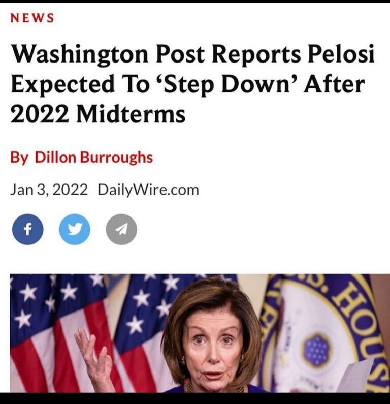 Read more about the article Washington Post Reports Pelosi Expected To ‘Step Down’ After 2022 Midterms