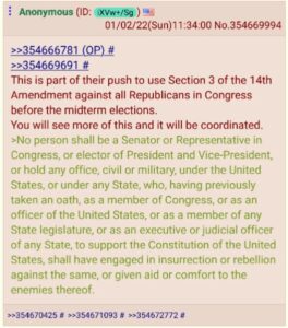 Read more about the article This is part of their push to use Section 3 of the 14th Amendment against all Republicans in Congress before the midterm elections. You will see more of this and it will be coordinated.