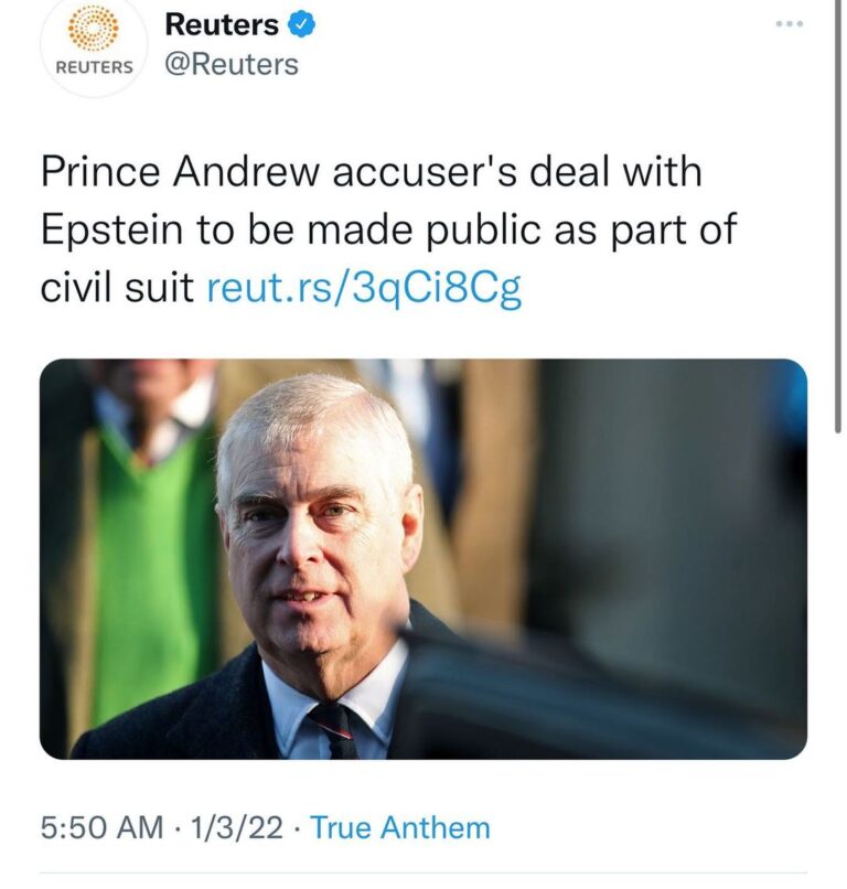 Read more about the article Prince Andrew accuser’s deal with Epstein to be made public as part of civil suit