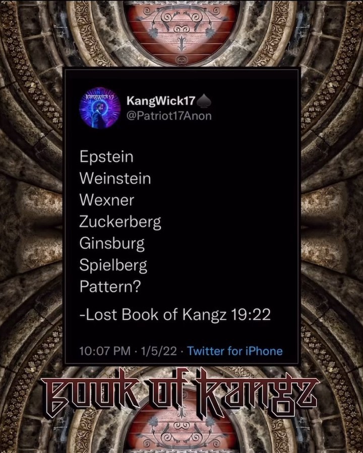 Read more about the article Epstein Weinstein Wexner Zuckerberg Ginsburg Spielberg Pattern? -Lost Book of Kangz 19:22