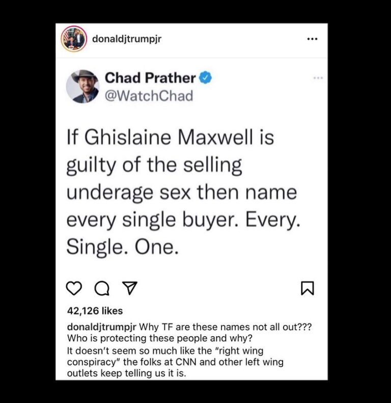 Read more about the article If Ghislaine Maxwell is guilty of the selling underage sex then name every single buyer. Every. Single. One.