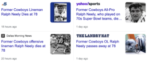 Read more about the article Ralph Neely, former Dallas Cowboy, dead at 78, January 5, 2022