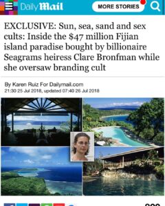 Read more about the article EXCLUSIVE: sun, sea, sand and sex cults: Inside the $47 million Fijian island paradise bought by billionaire Seagrams heiress Clare Bronfman while she oversaw branding cult