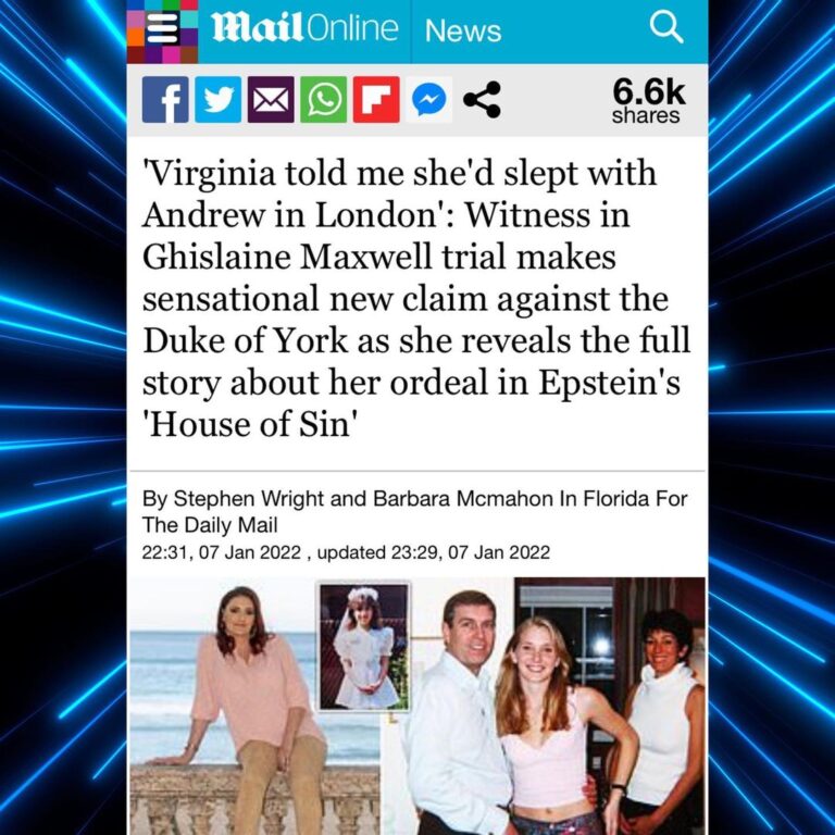 Read more about the article Virginia told me she’d slept with Andrew in London’: Witness in Ghislaine Maxwell trial makes sensational new claim against the Duke of York as she reveals the full story about her ordeal in Epstein’s ‘House of Sin’