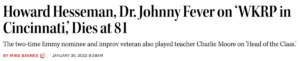 Read more about the article Howard Hesseman, Dr. Johnny Fever of WKRP in Cincinnati, dead at 81, and the news breaks before AFC Championship featuring Cincinnati Bengals