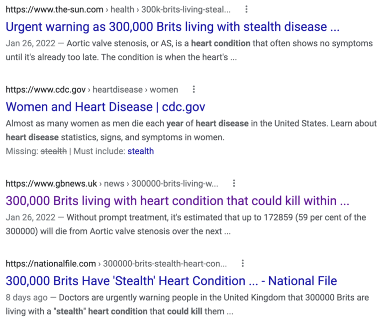 Read more about the article U.K. puts out warning for 300k+ Brits living with “stealth heart disease” who could be dead in next 5-years, January 26, 2022