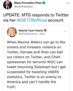 Read more about the article Marjorie Taylor Greene responds to getting suspended from Twitter: