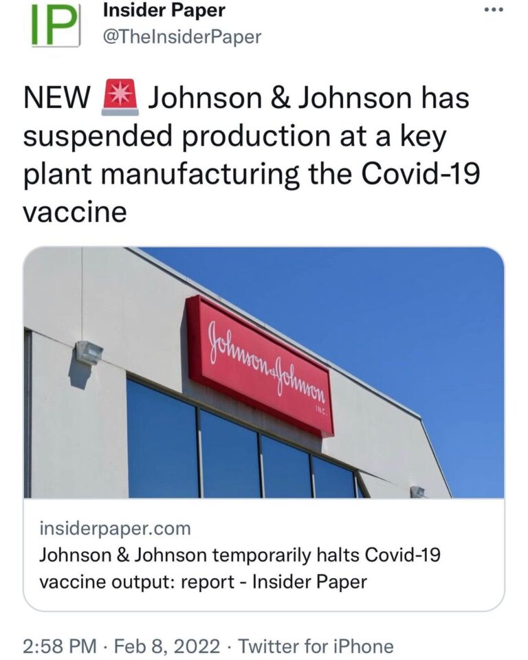 Read more about the article NEW Johnson & Johnson has suspended production at a key plant manufacturing the Covid-19 vaccine