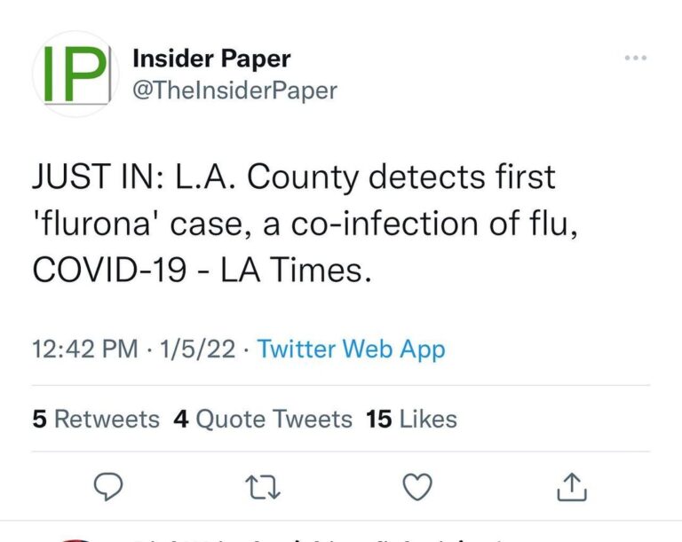 Read more about the article JUST IN: L.A. County detects first ‘flurona’ case, a co-infection of flu, COVID-19 – LA Times.