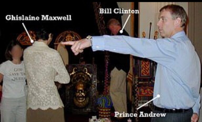 Read more about the article Pictured: Prince Andrew gives Ghislaine Maxwell and Bill Clinton 2002 guided tou