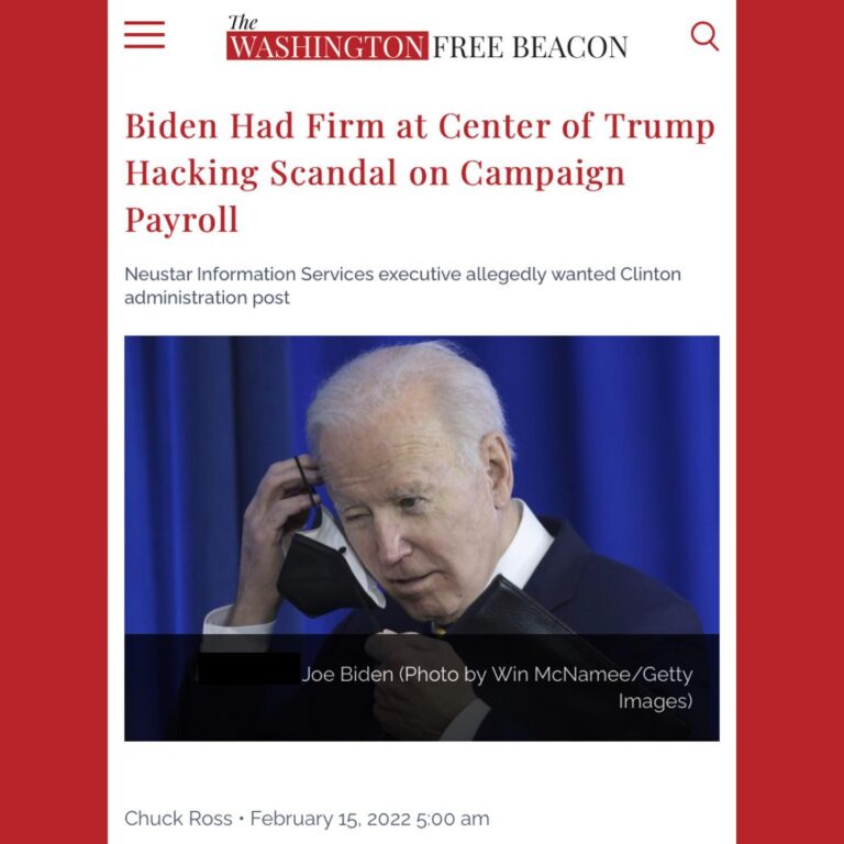 Read more about the article Biden Had Firm at Center of Trump Hacking Scandal on Campaign Payroll