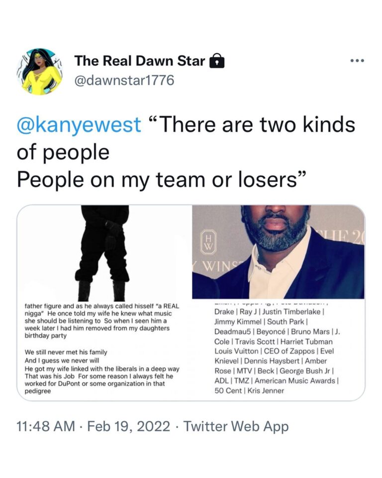 Read more about the article @kanyewest “There are two kinds of people People on my team or losers”